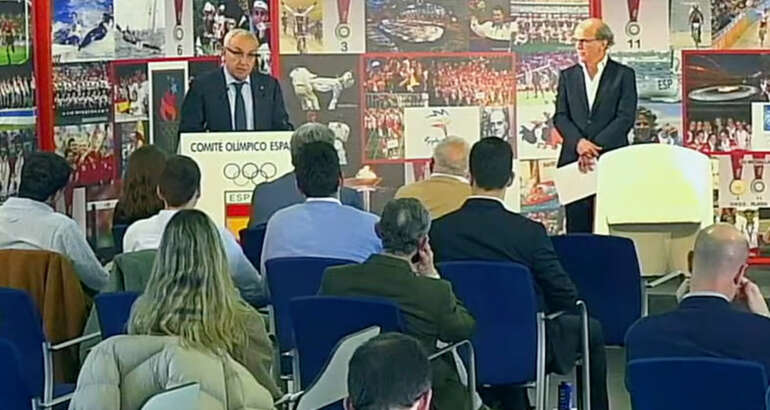 El presidente del Comité Olímpico Español en el acto de presentación de la calculadora de huella de CO2
